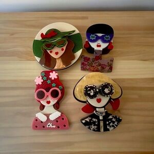 Acrylic lady brooches